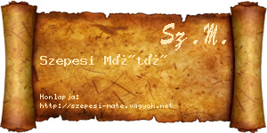 Szepesi Máté névjegykártya